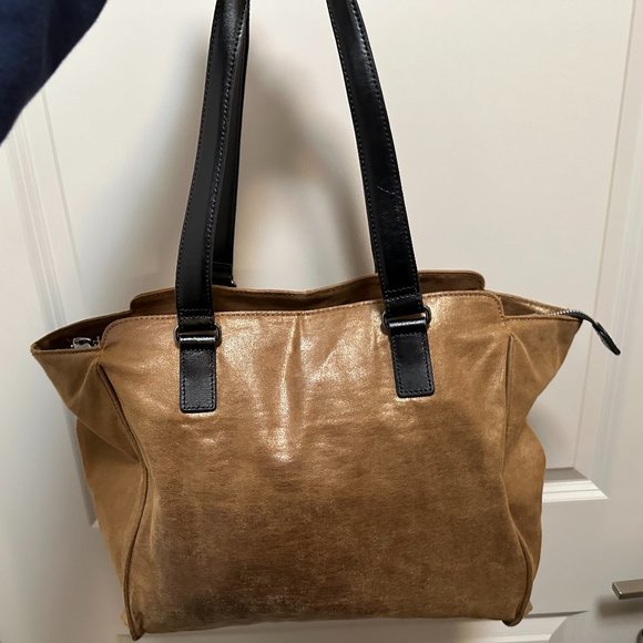 Kipling large bag in shiny brown, leather straps - Picture 2 of 5